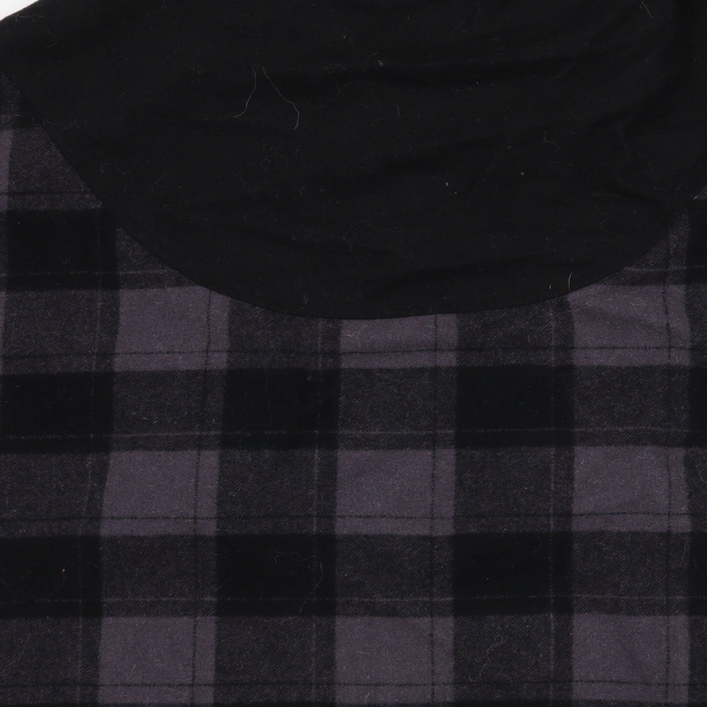 Lux Womens Purple Check Jacket Poncho Size S