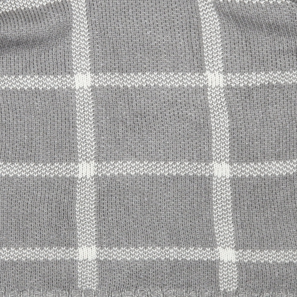 Damart Womens Grey Check Knit Pullover Jumper Size S