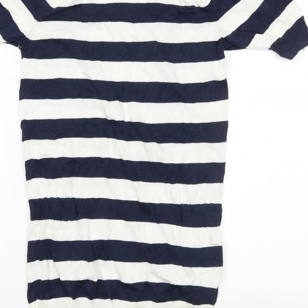 Mango Womens Blue Striped Knit Cardigan Jumper Size S