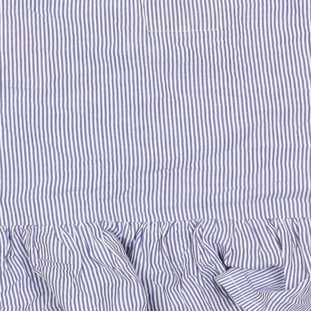 Boux Avenue Womens Blue Striped Cropped Blouse Size 10