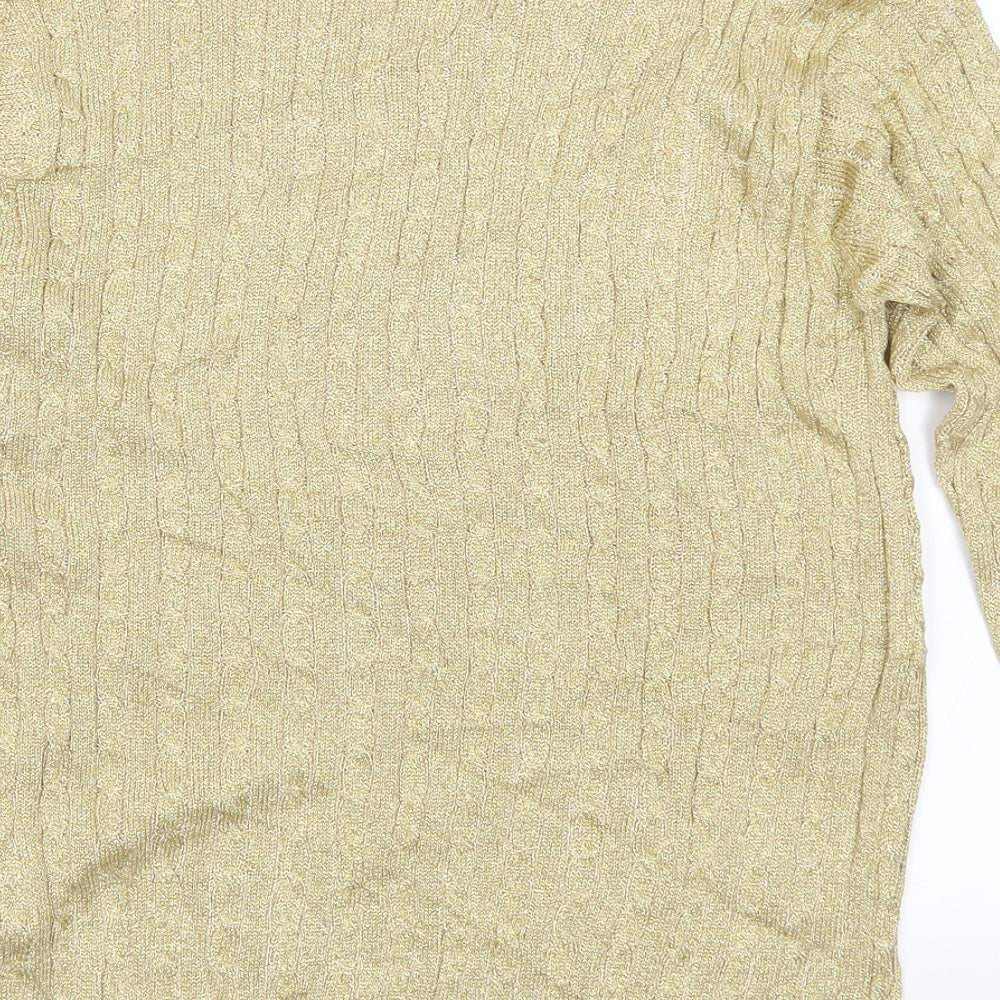 Jumper Womens Gold Knit Pullover Jumper Size M