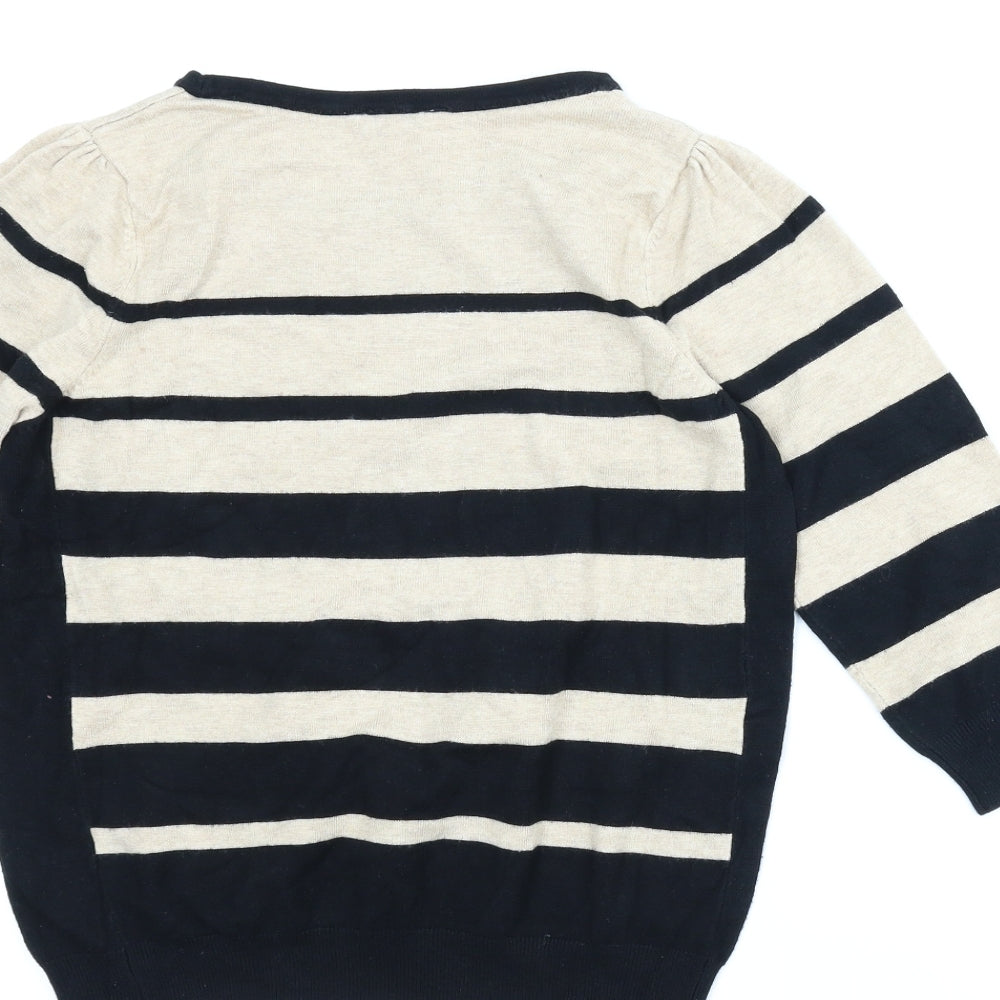 BHS Womens Beige Striped Pullover Jumper Size 12