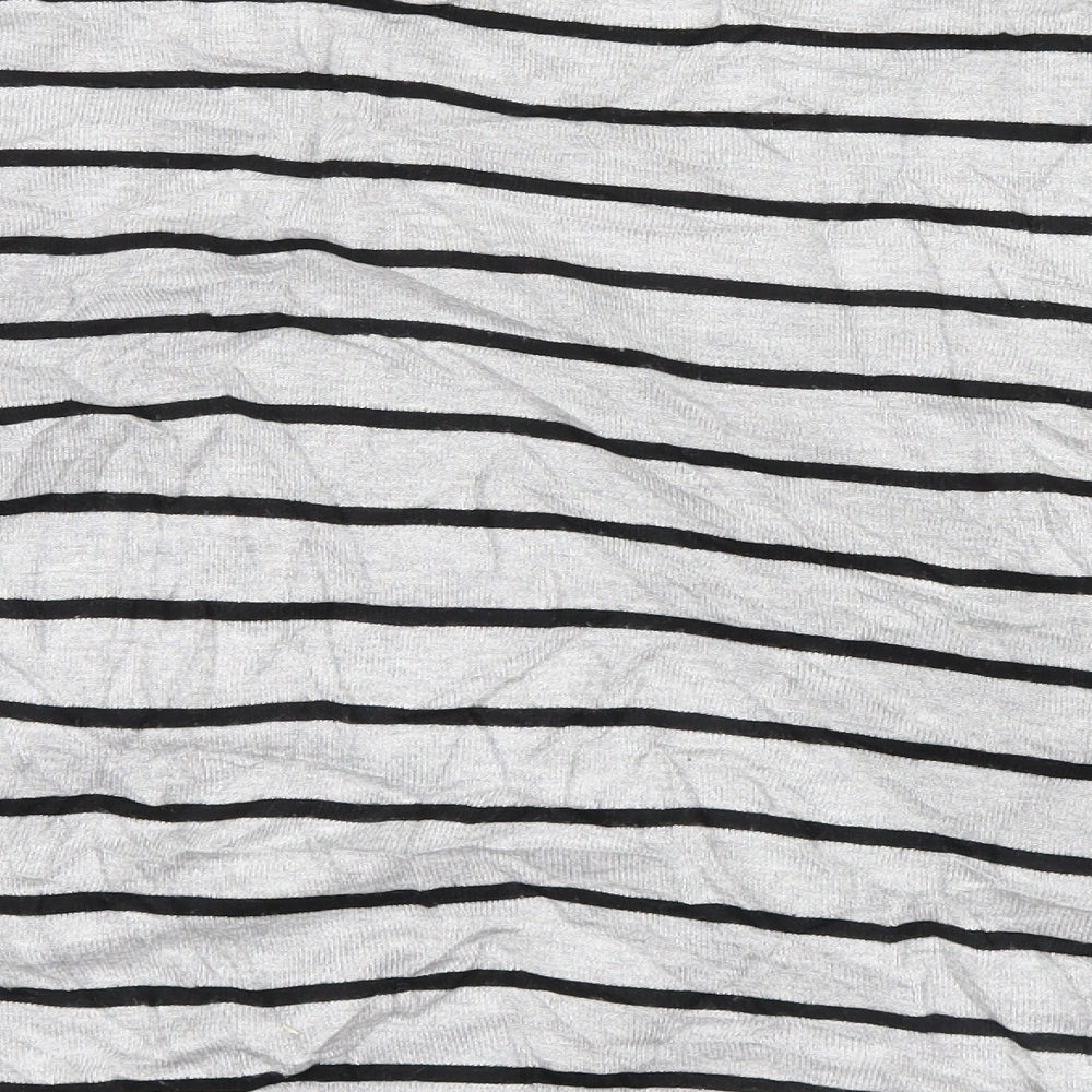 Dixie Womens Grey Striped Knit Pullover Jumper Size S