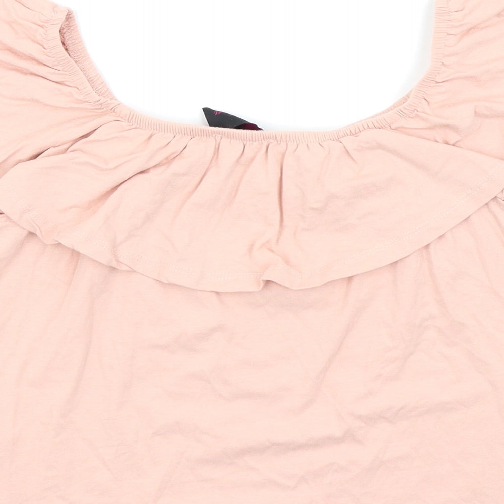 miss rebellion Womens Pink Basic T-Shirt Size L