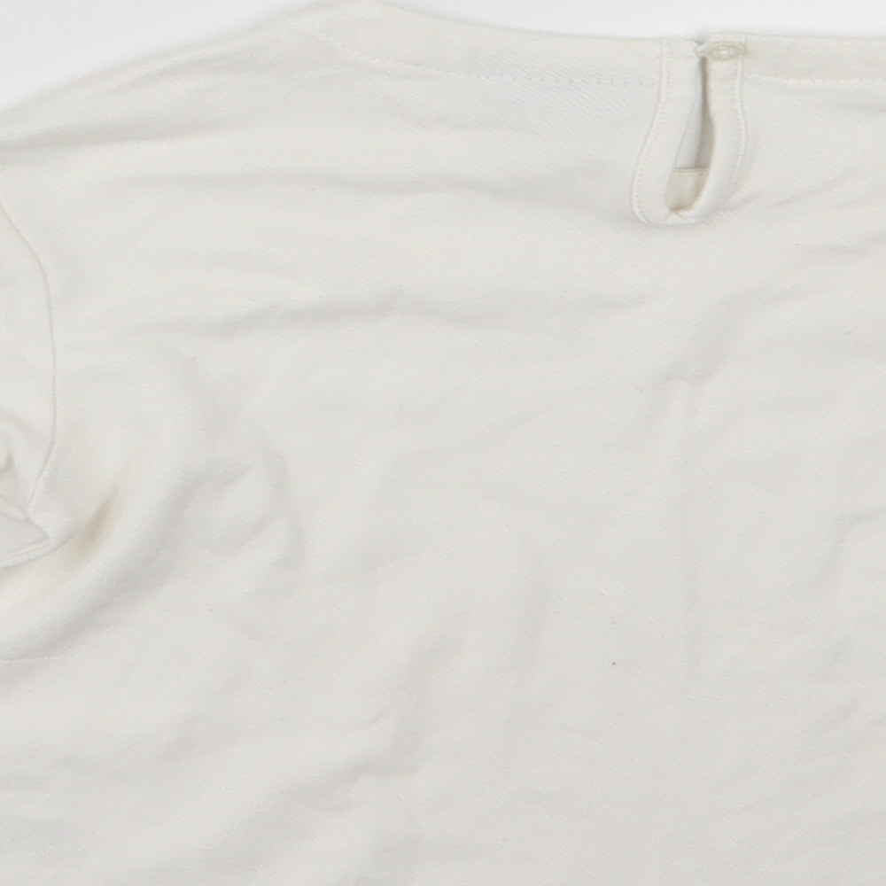 Matalan Girls White Jersey Cropped T-Shirt Size 5 Years - Whatever