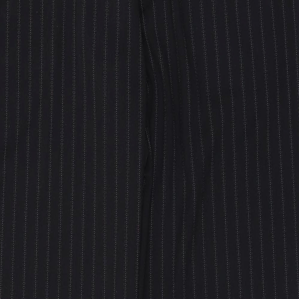 F&F Womens Black Striped Dress Pants Trousers Size 16 L26 in