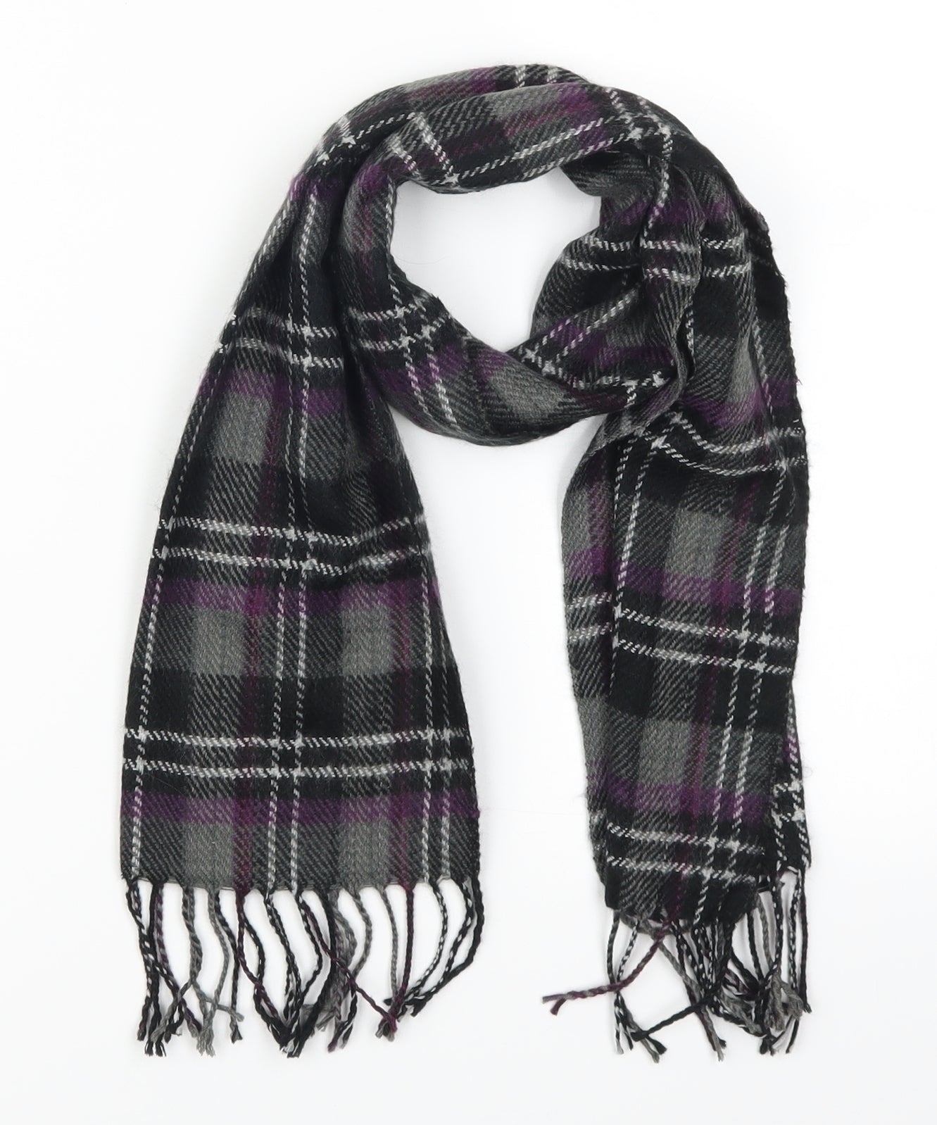 Preworn Womens Purple Check Scarf