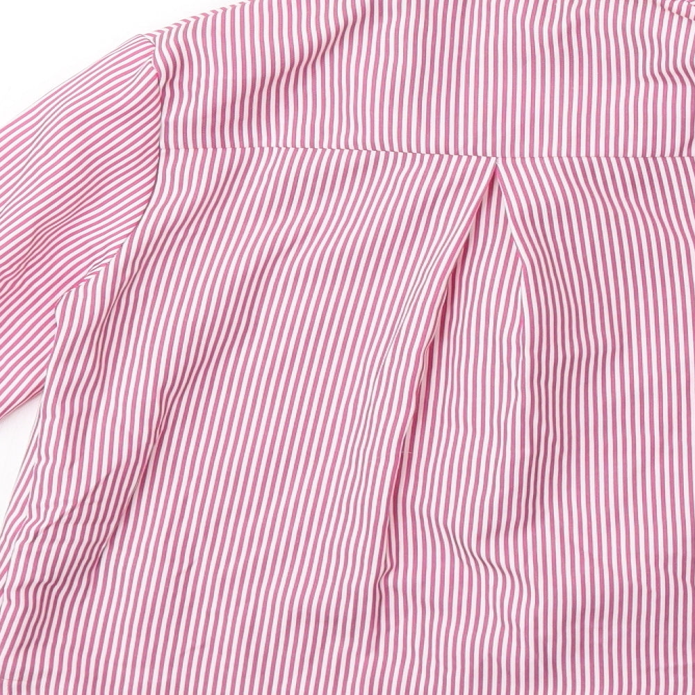 Nutmeg Girls Pink Striped Basic Button-Up Size 10 Years