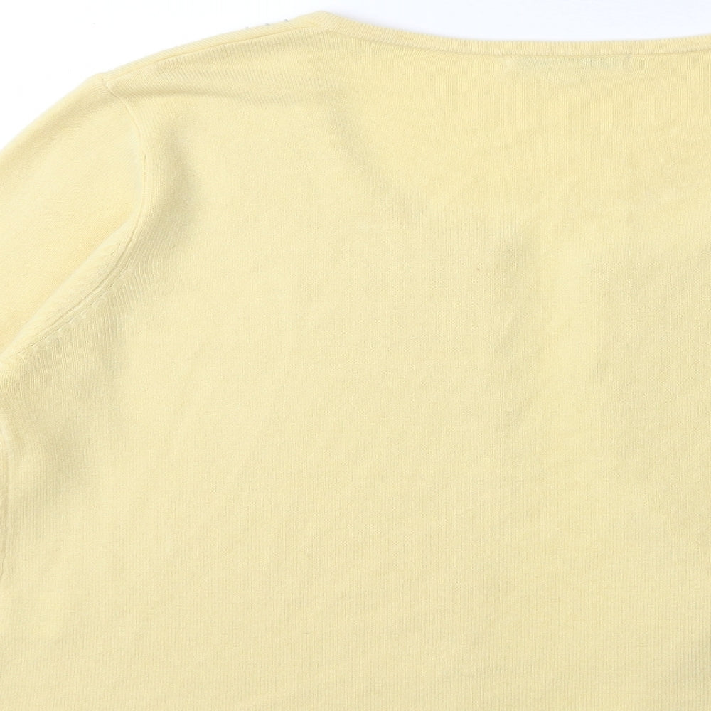Klass Collection Womens Yellow Knit Cardigan Jumper Size L