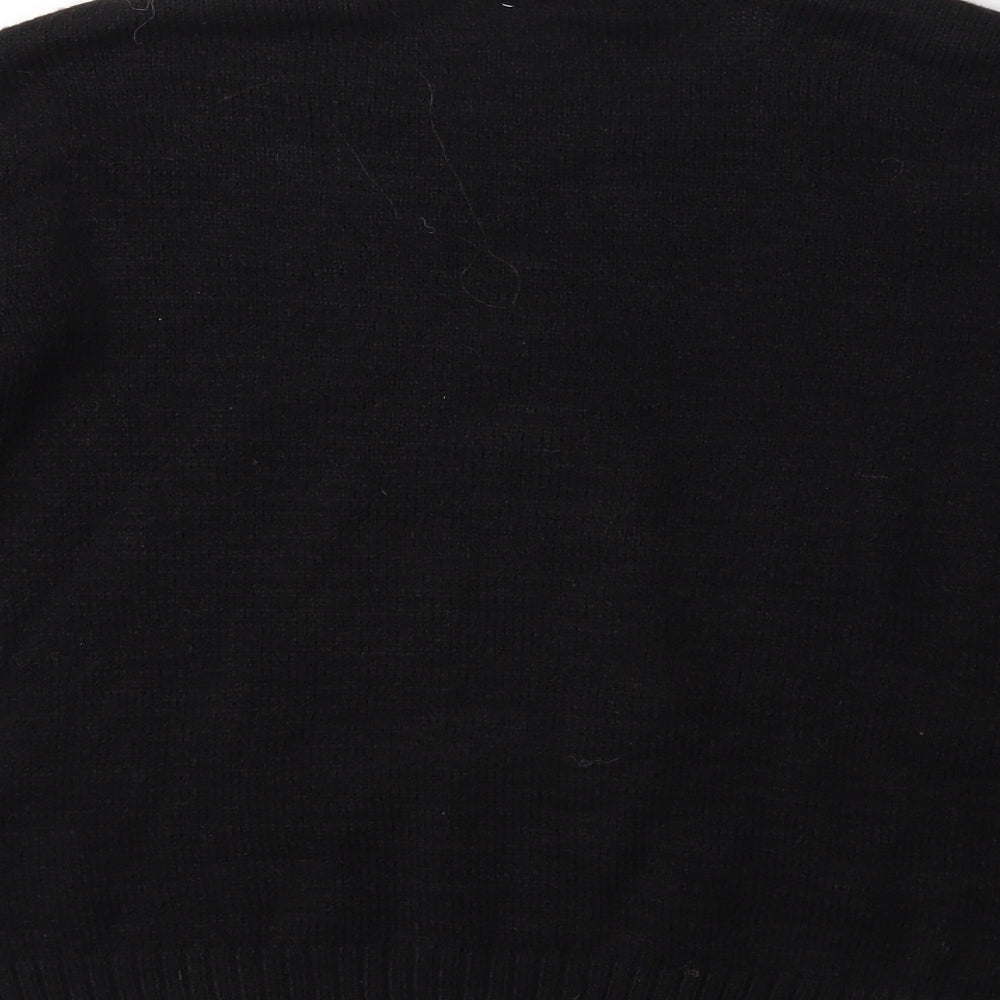 H&M Womens Black Knit Pullover Jumper Size XS