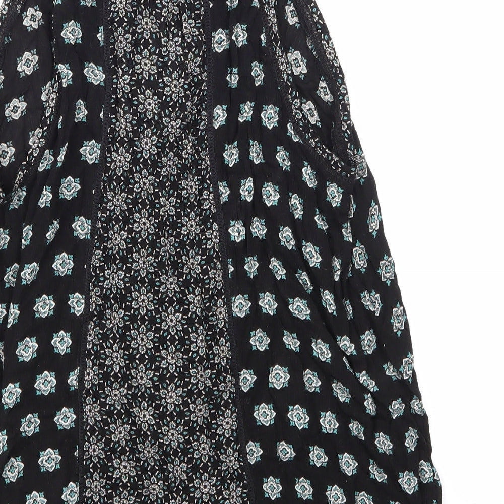 NEWLOOK Womens Black Argyle/Diamond Basic T-Shirt Size 8