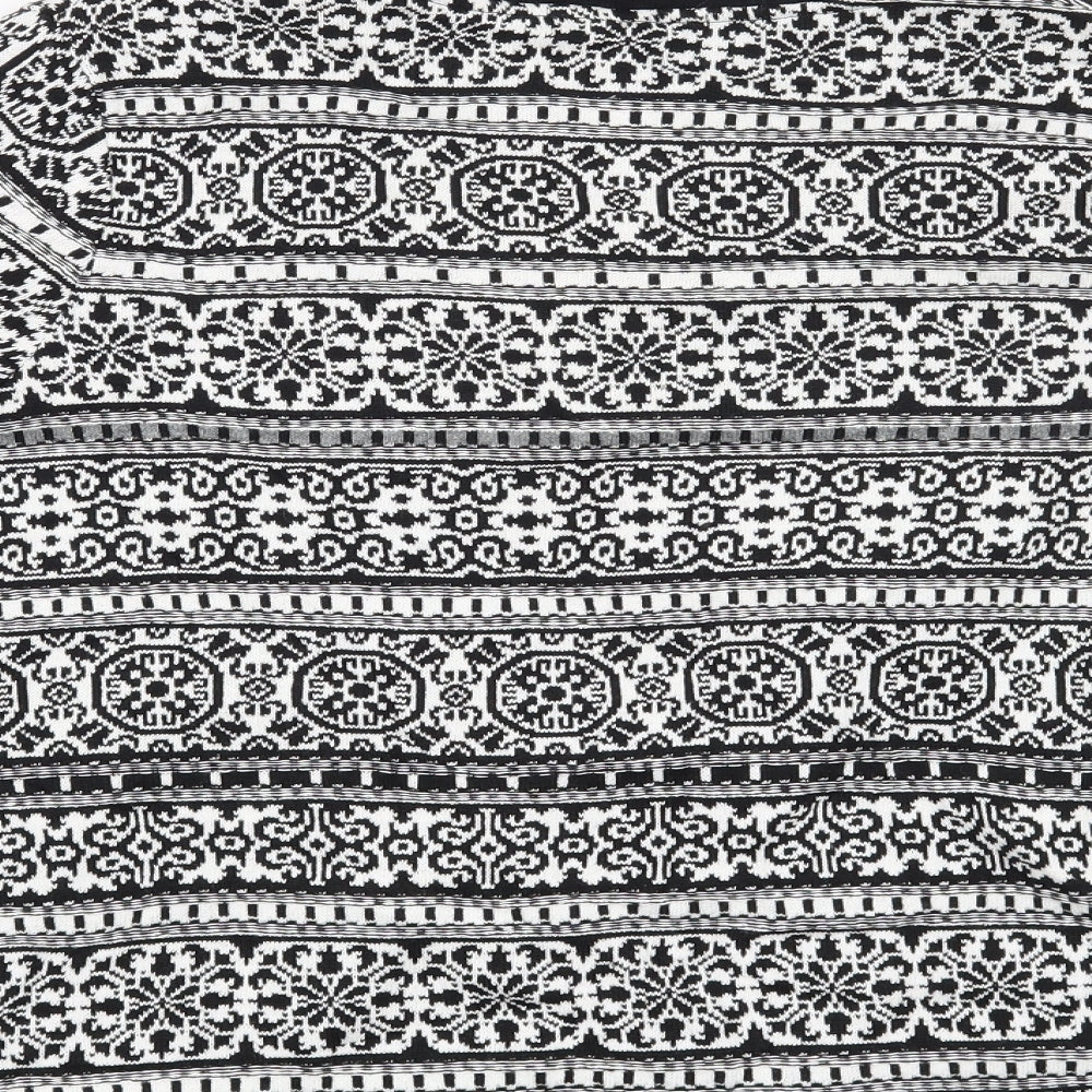 F&F Womens Black Geometric Cardigan Jumper Size 8