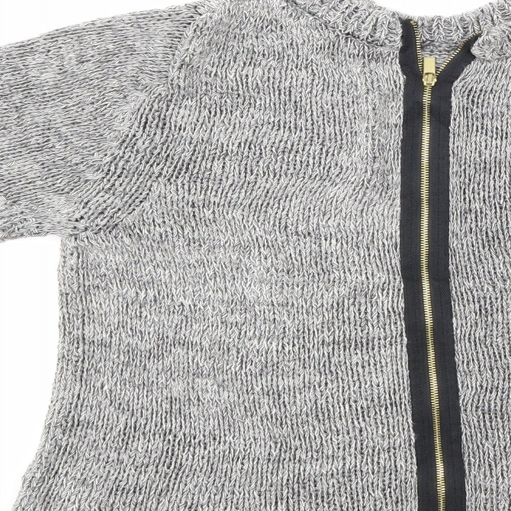 H&M Womens Grey Full Zip Jumper Size 6
