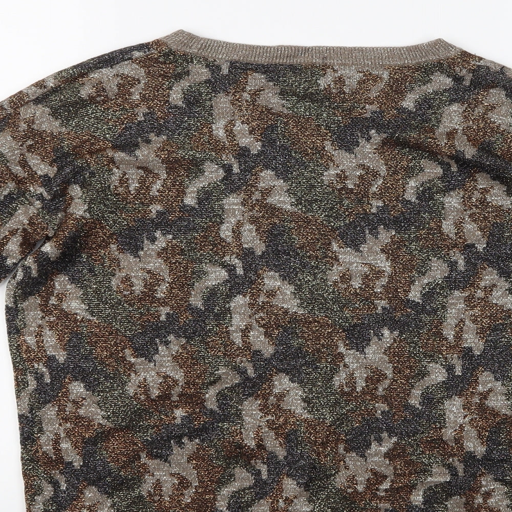NEXT Womens Multicoloured Geometric Pullover Jumper Size 12 - Glittery