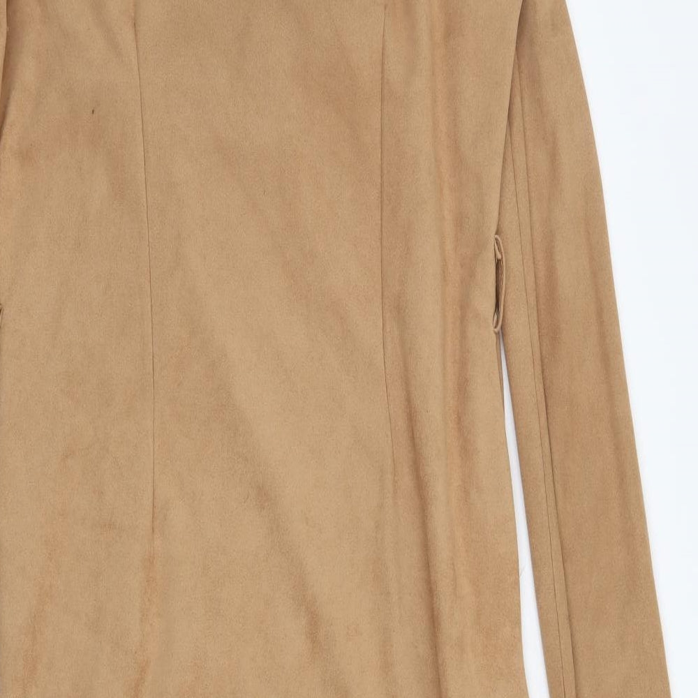 Julie Womens Brown Jacket Coat Size 10