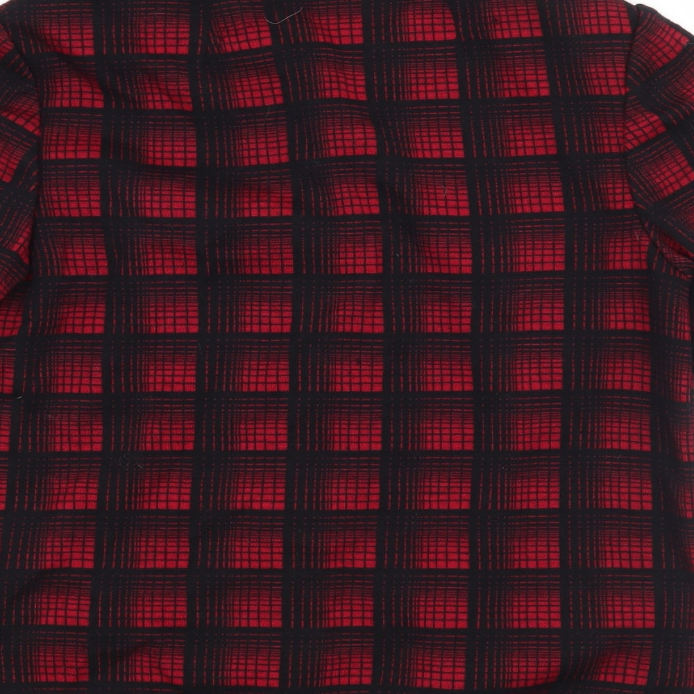 Preworn Womens Red Check Basic Button-Up Size 14