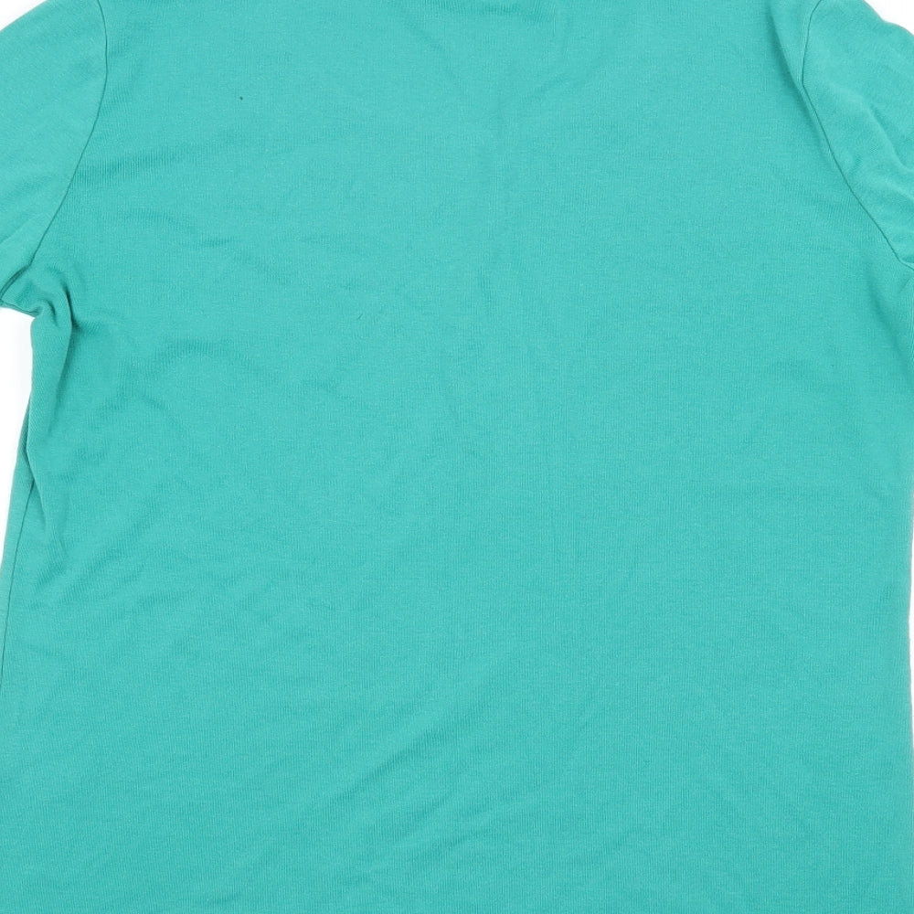 Viz A Viz Womens Green Basic T-Shirt Size 16