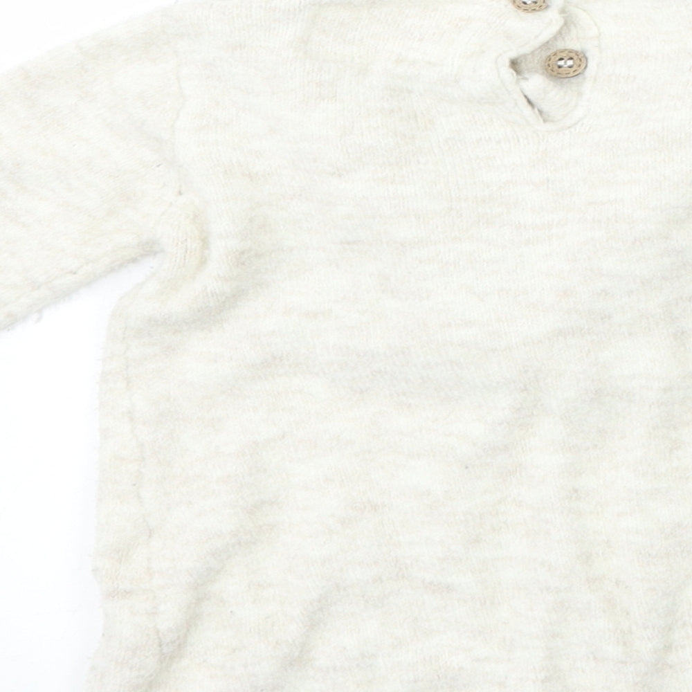 F&F Girls Beige Knit Pullover Jumper Size 3-6 Months