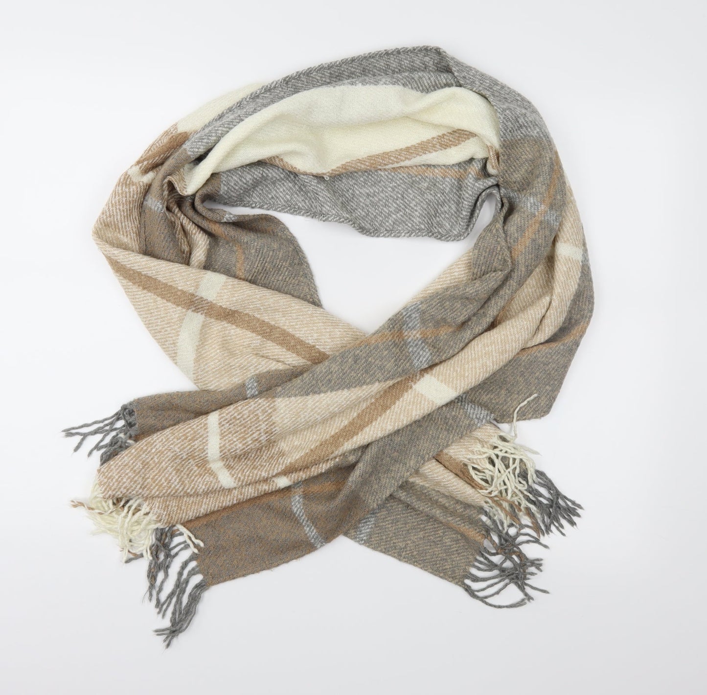 Matalan Womens Brown Check Shawl/Wrap