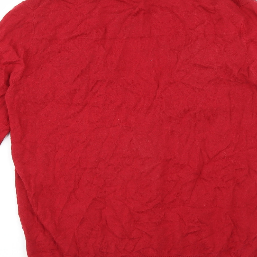 Frederik Anderson Womens Red Cardigan Jumper Size M