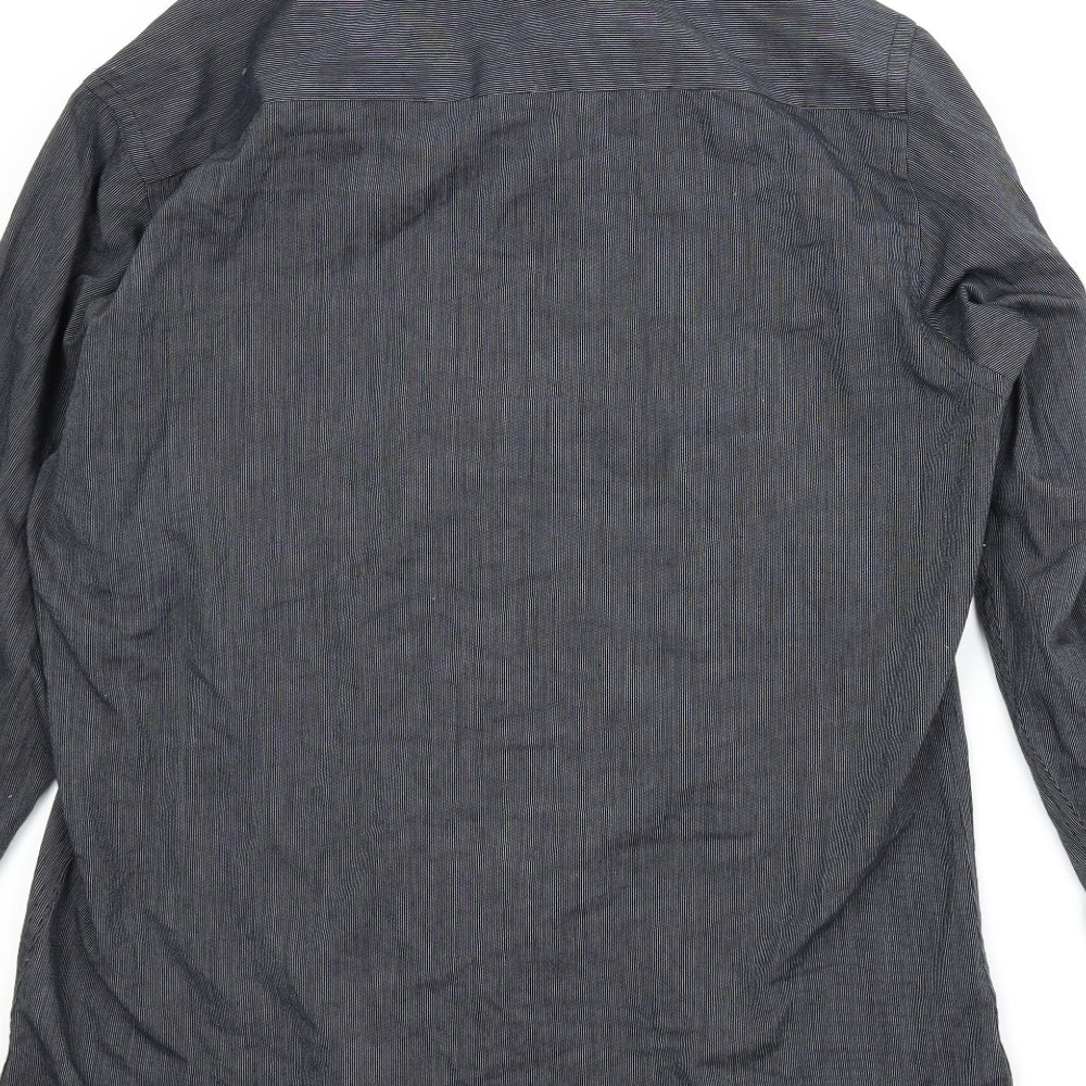 Cedarwood State Womens Blue Striped Basic Button-Up Size 16