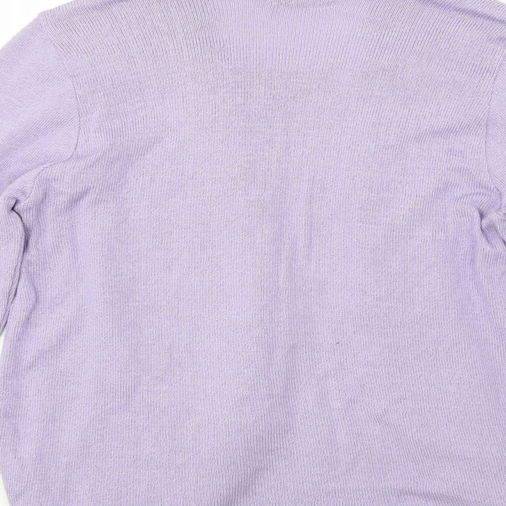 Jouly Womens Purple Knit Pullover Jumper Size S