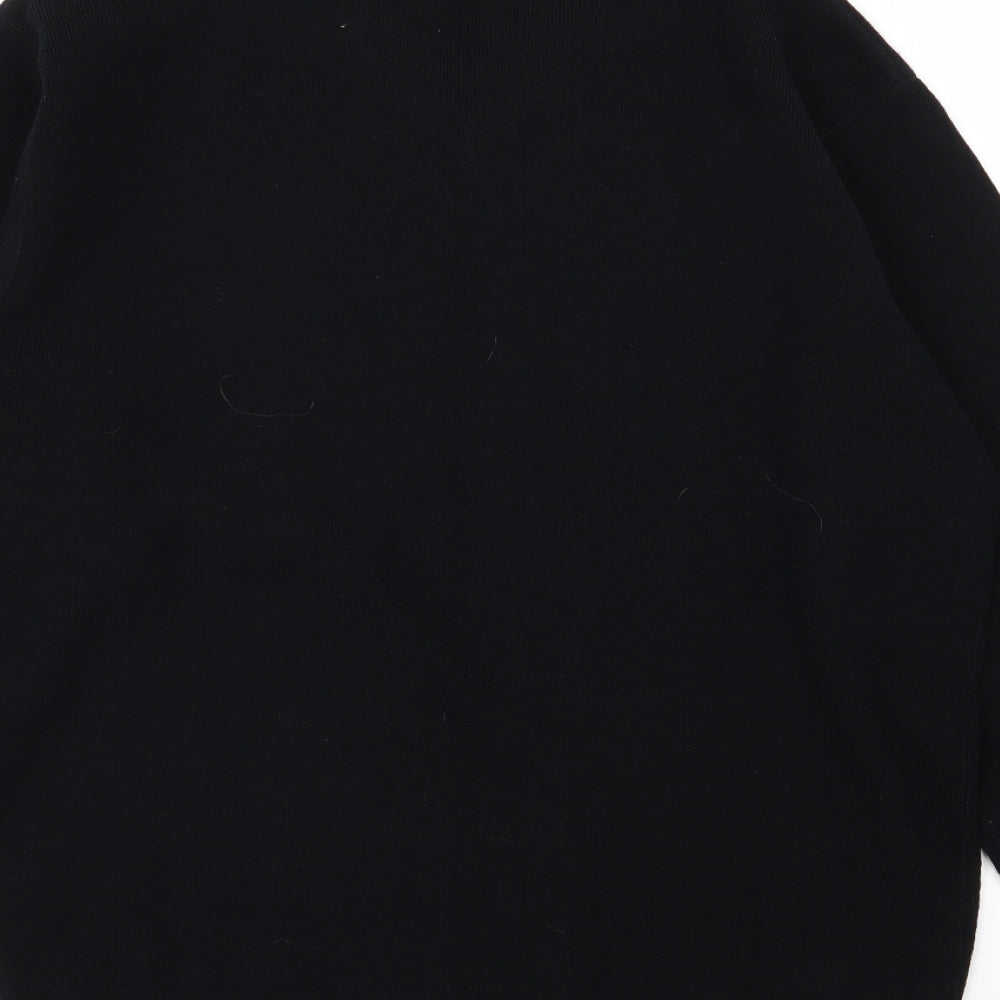 O Club Mens Black Knit Pullover Jumper Size M