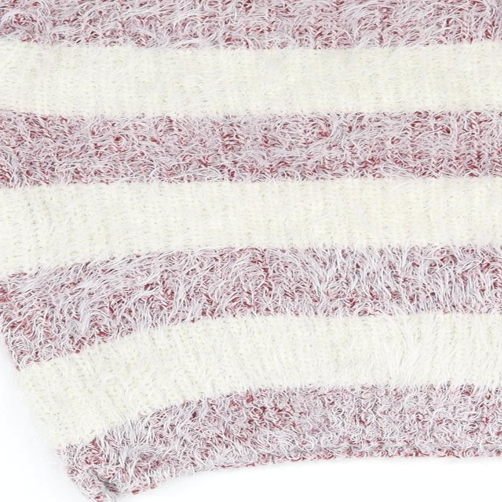 Koopoi Girls White Striped Pullover Jumper One Size
