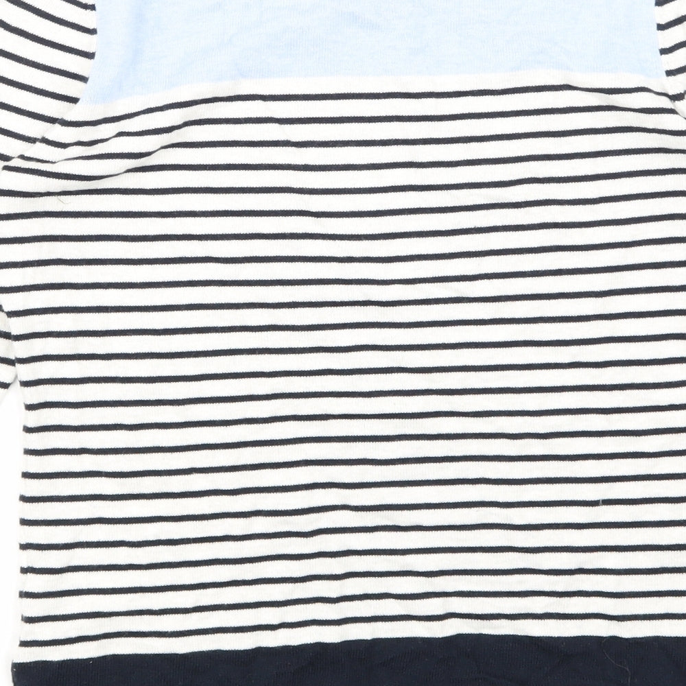 Faithful & True Womens Black Striped Basic T-Shirt Size 8