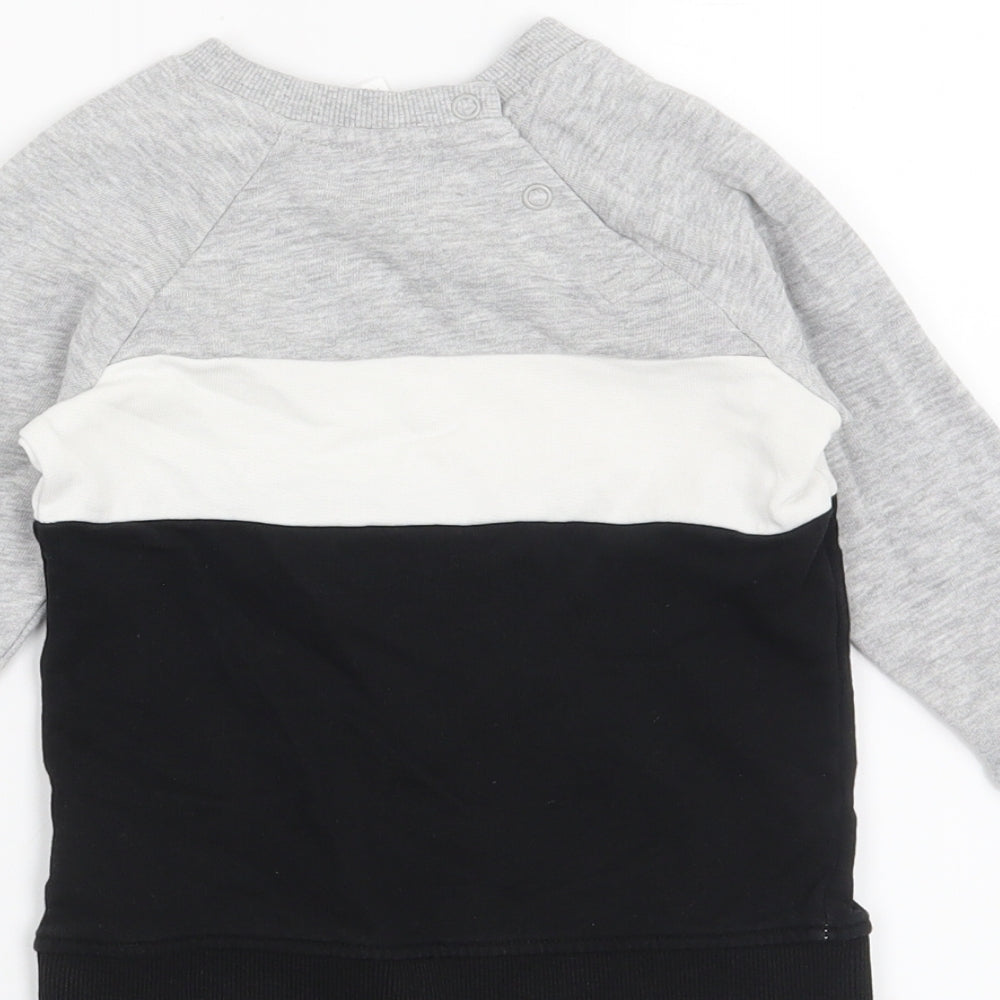 H&M Boys Black Striped Pullover Jumper Size 18-24 Months