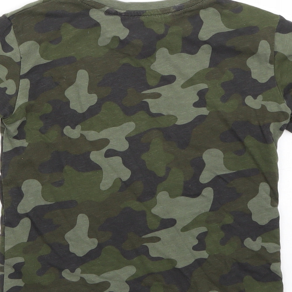 NEXT Girls Green Camouflage Basic T-Shirt Size 5 Years