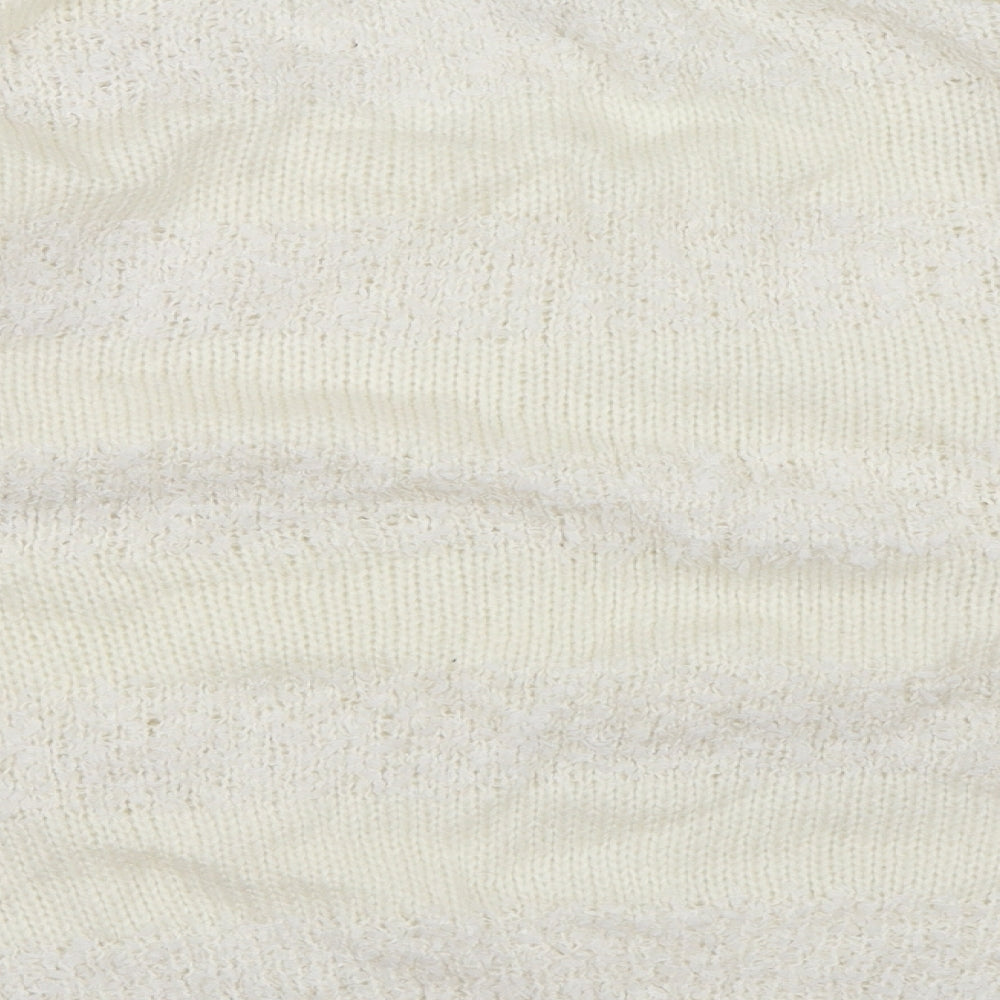 redherring Womens White Knit Pullover Jumper Size 10