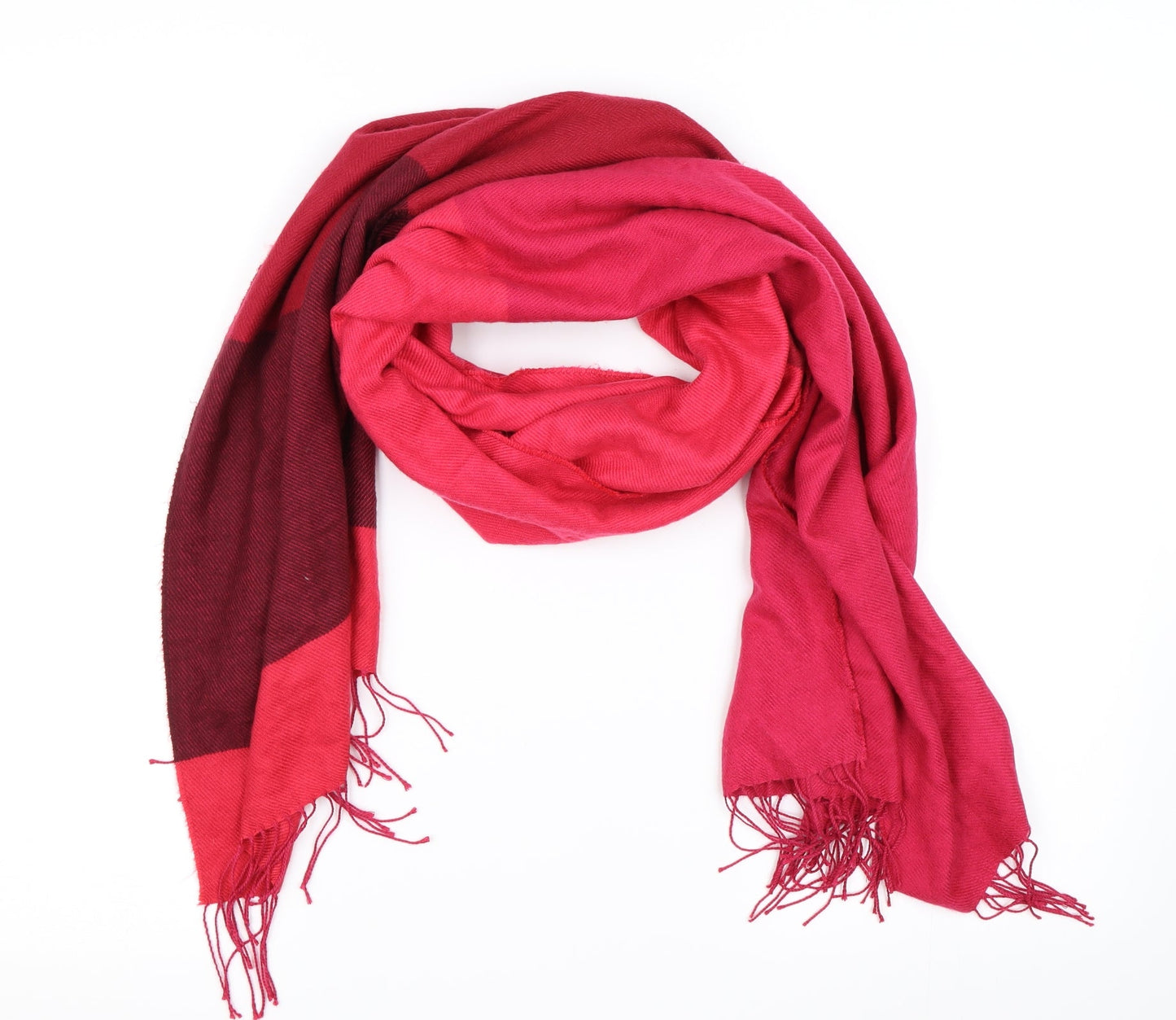 Preworn Womens Pink Striped Knit Scarf