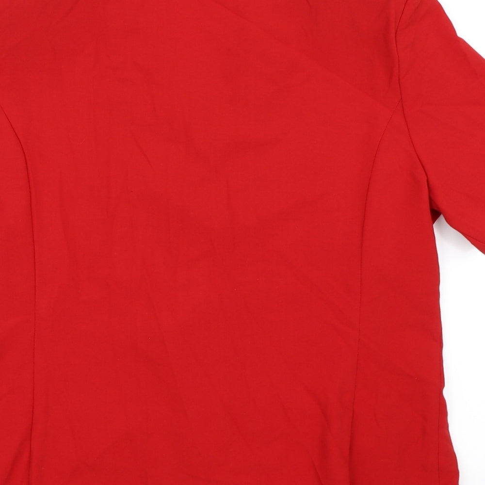 Antonia Womens Red Basic Blouse Size 14