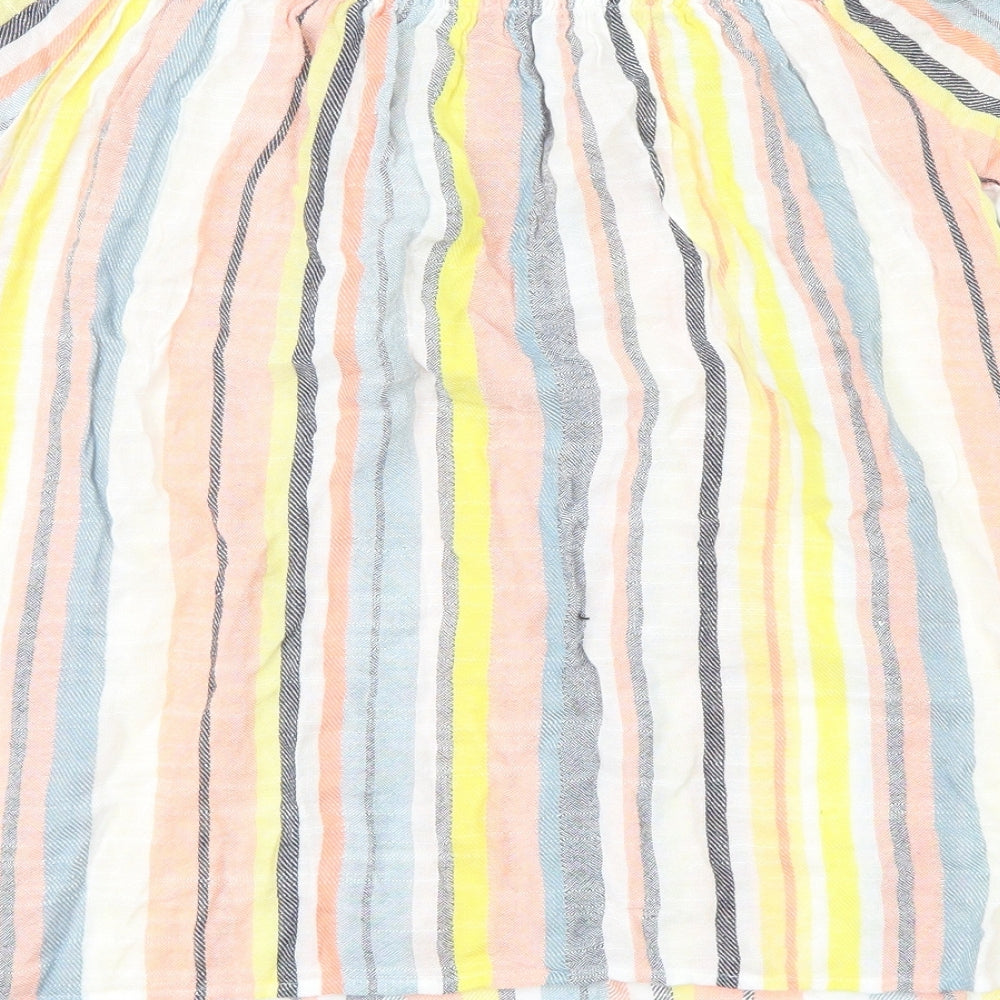 Papaya Womens Yellow Striped Basic Blouse Size 10