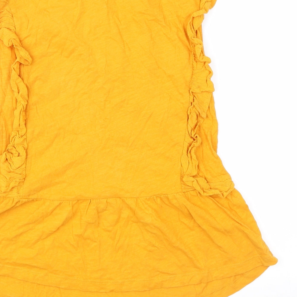 NEXT Girls Yellow Floral Basic Blouse Size 14 Years