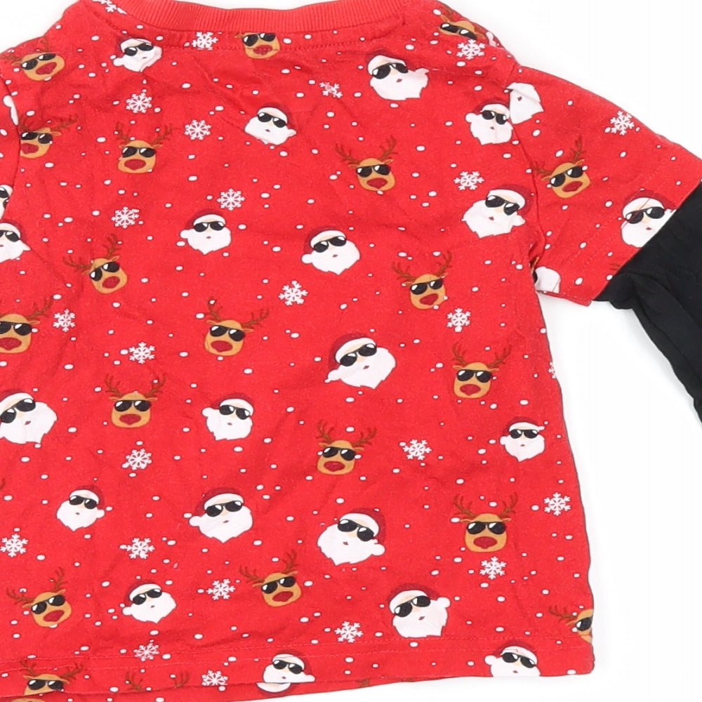 F&F Red Basic Casual Size 12-18 Months - christmas