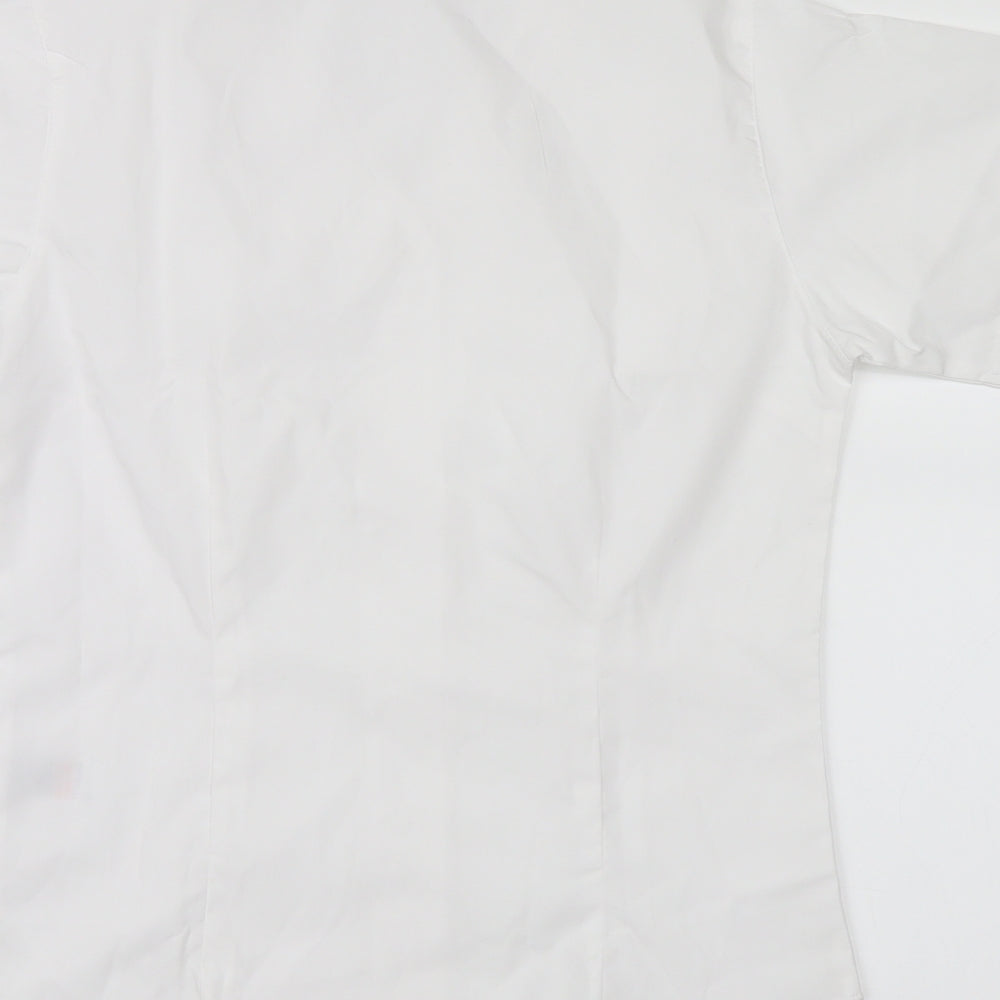 trutext Womens White Basic Button-Up Size 4