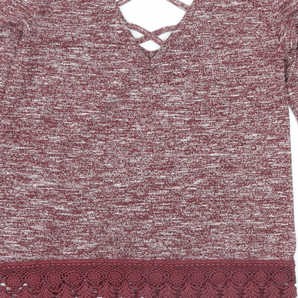 Miss Selfridge Womens Red Pullover Jumper Size 4