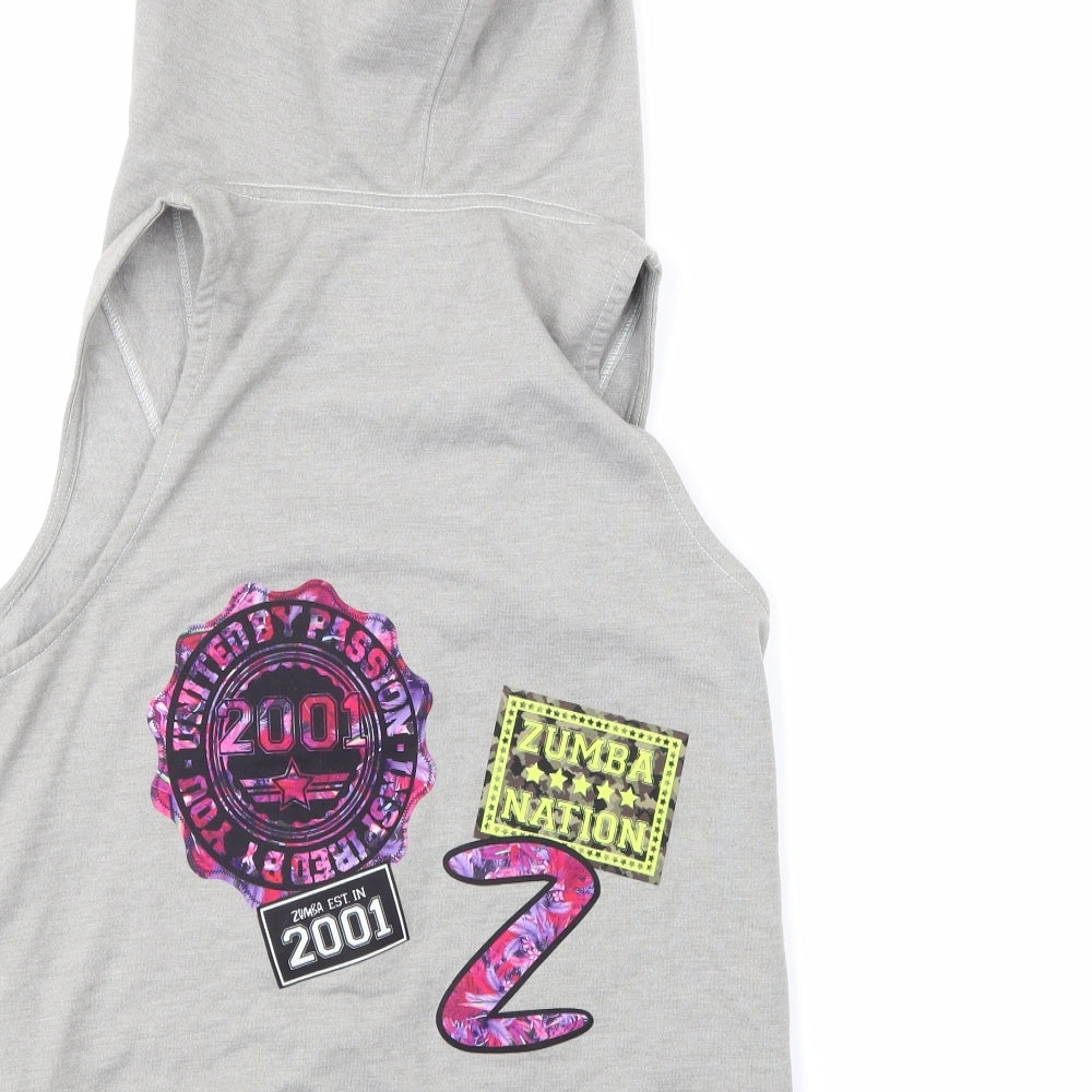 Zumba Womens Grey Full Zip Hoodie Size S