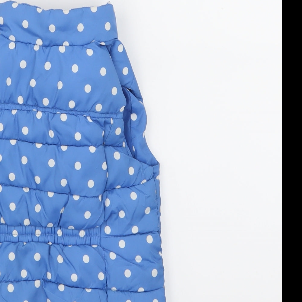 Young Dimension Girls Blue Polka Dot Gilet Coat Size 2 Years