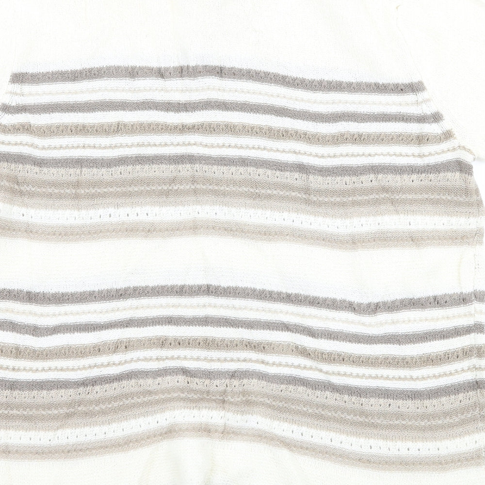 Bonmarché Womens Ivory Striped Basic T-Shirt Size M