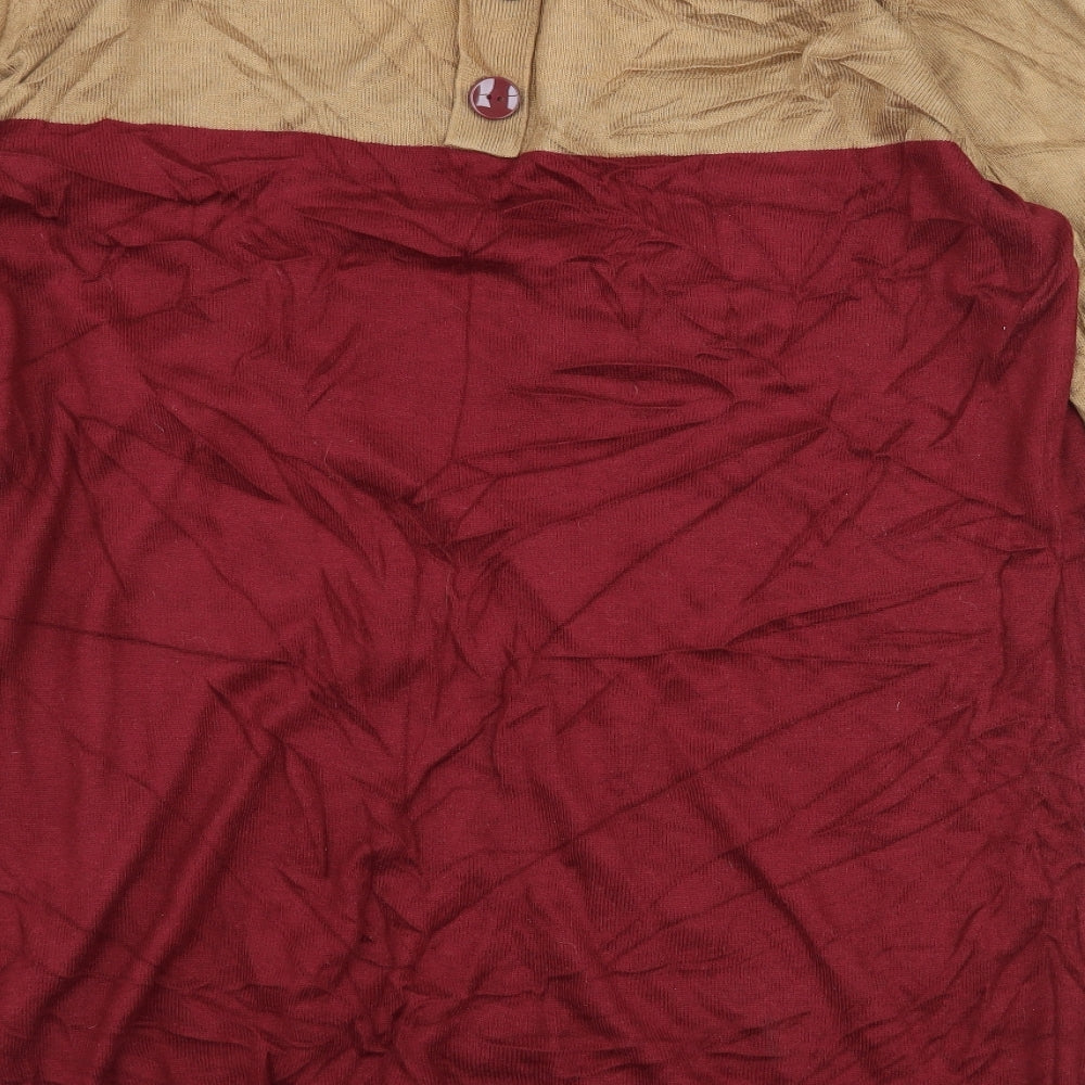 New Look Womens Red Striped Pullover Jumper Size 18