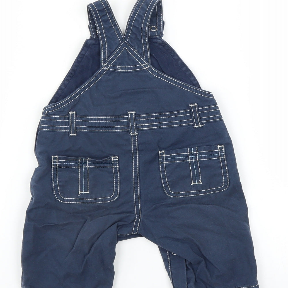F&F Boys Blue Dungaree Outfit/Set Size 3-6 Months - boat embroidery