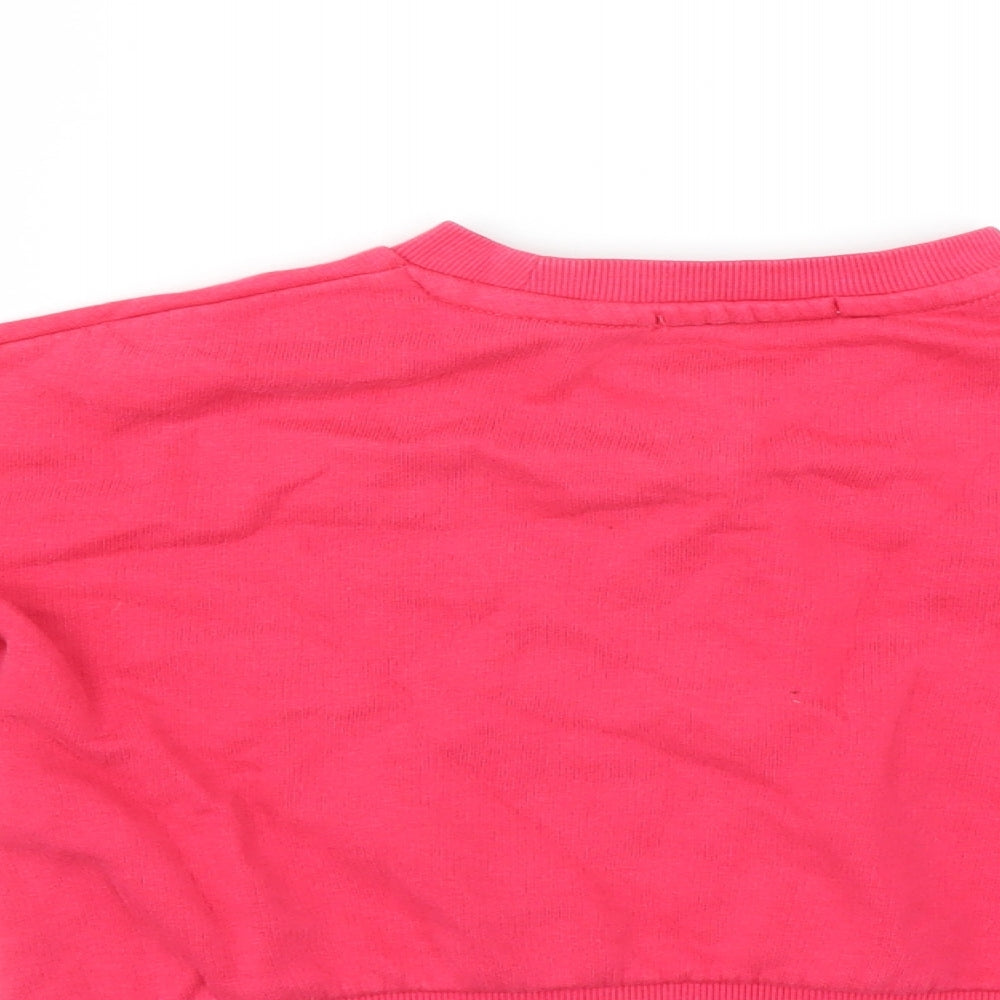 Marks and Spencer Girls Pink Pullover Sweatshirt Size 3-4 Years - ruffled sleeve detail
