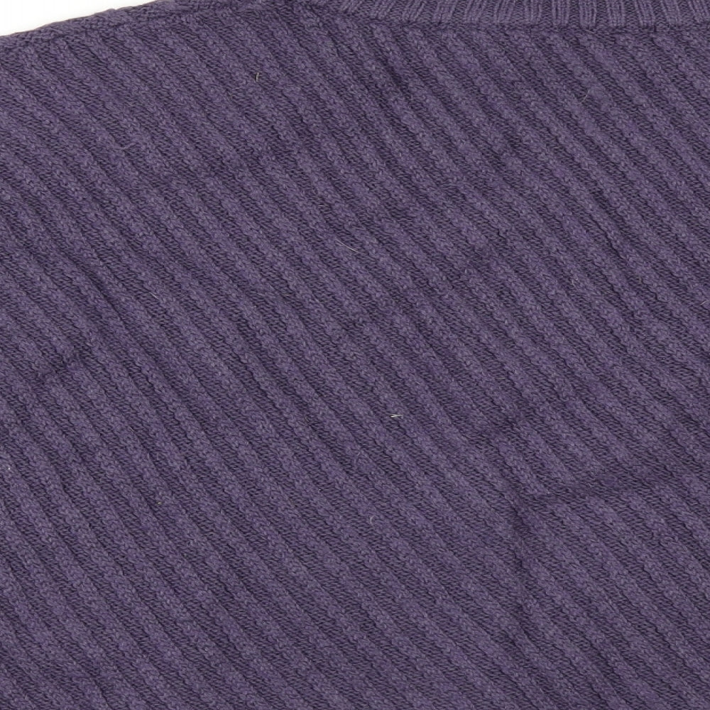 Brand and care label for Dash women’s purple jumper, size S