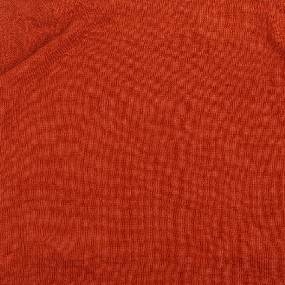 Afibel Womens Orange Knit Pullover Jumper Size 14