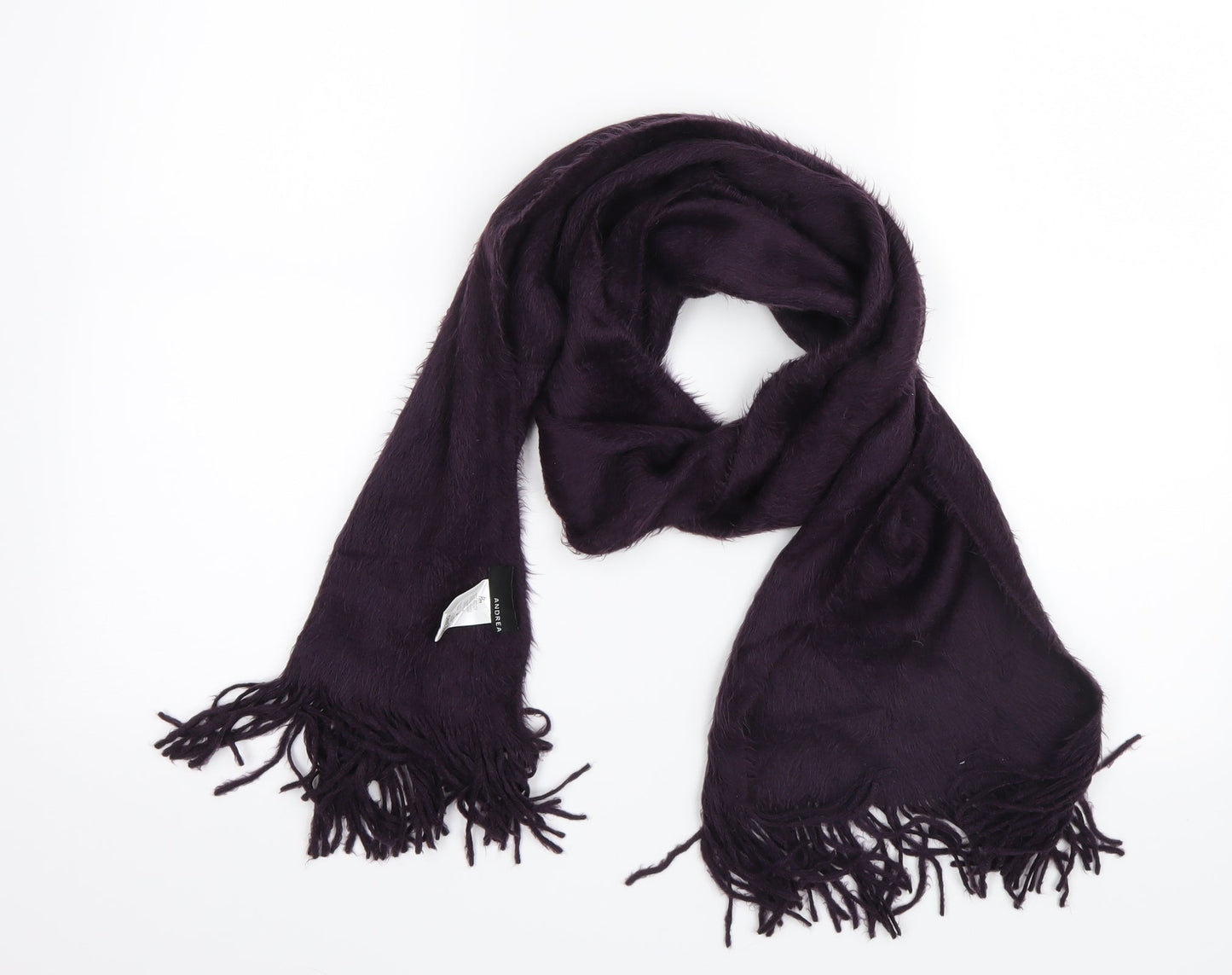 Andrea Womens Purple Knit Scarf