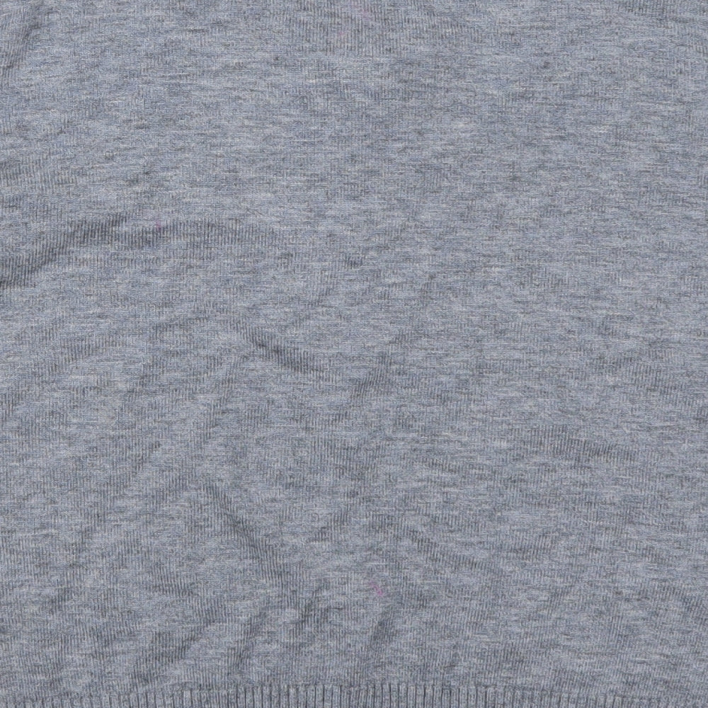 Afibel Womens Grey Floral Pullover Jumper Size 16