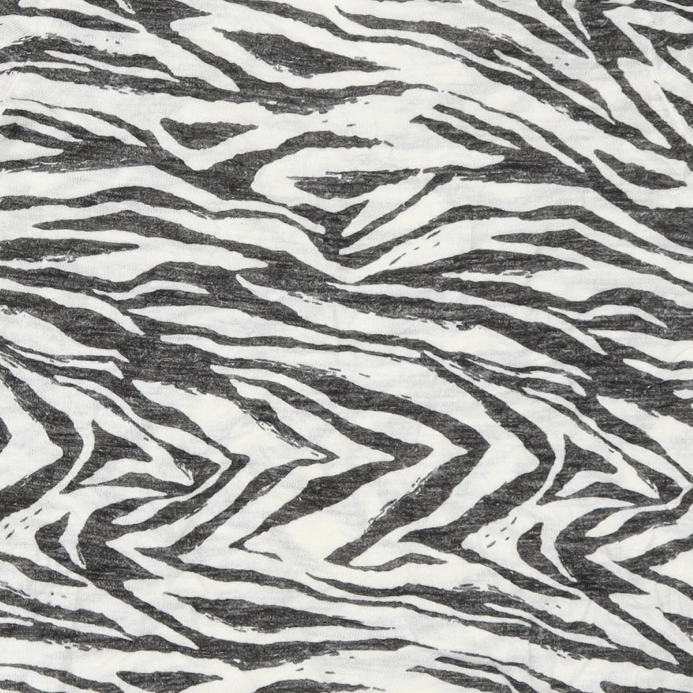 NEXT Womens Grey Animal Print Basic T-Shirt Size 10